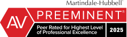 Martindale-Hubbel AV Preeminent | Peer Rated for Highest Level of Professional Excellence | 2025